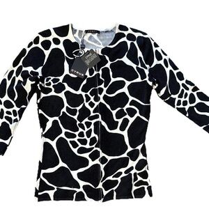 Cyrus Black and White Crew Neck Sweater